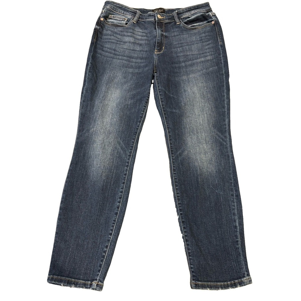 Judy Blue Boyfriend Fit Jeans Womens 15/32 Blue Stretch Medium Wash JB82368DK